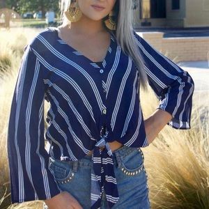 Stripe Navy Top